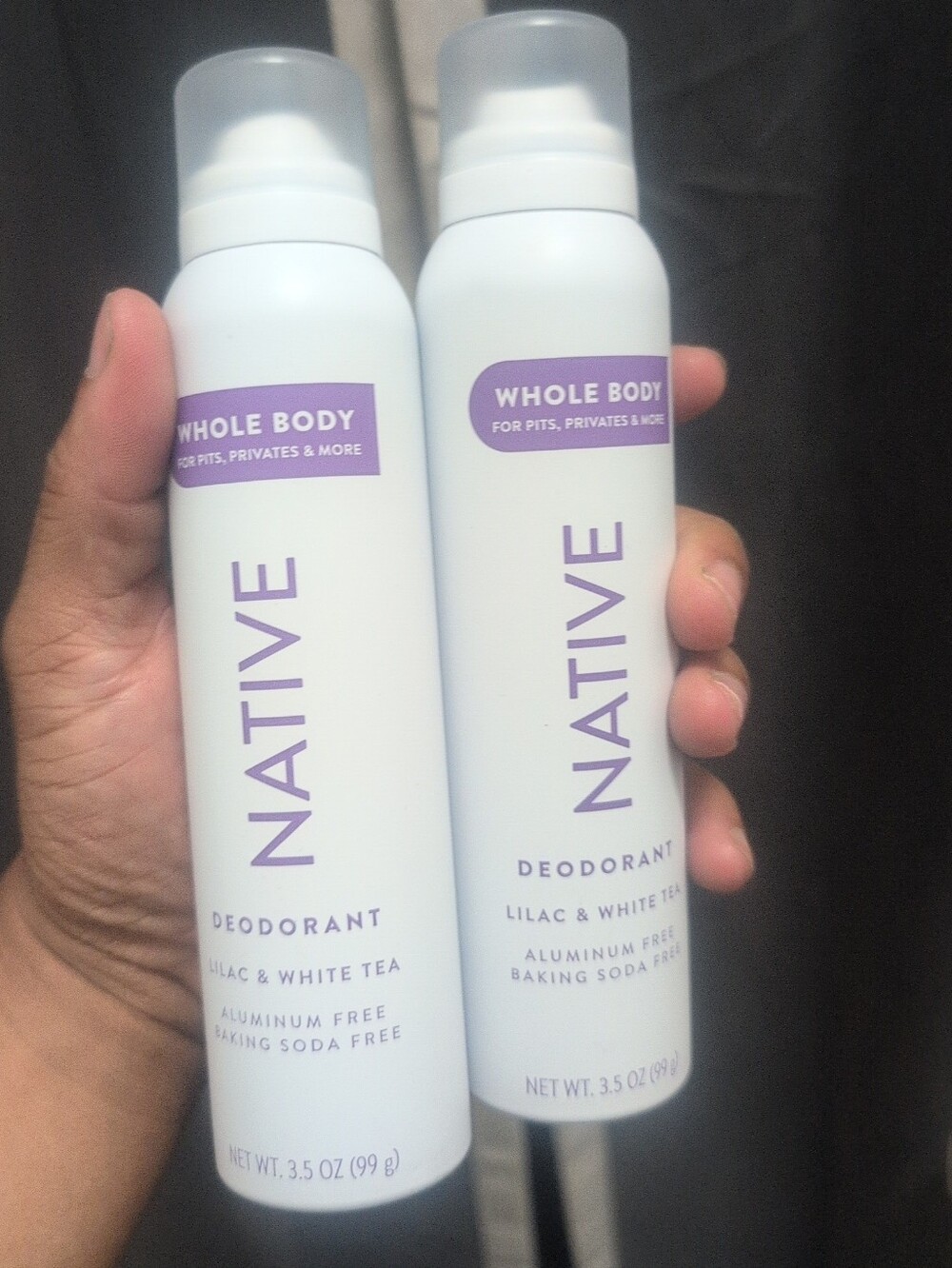 Native Lilac & White Tea Whole Body Deodorant Spray - White & Purple 2pk Bundle